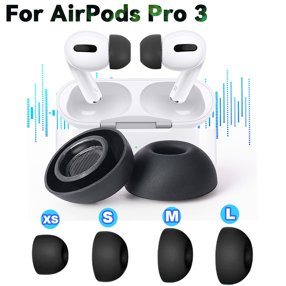 Silicone Ear Tip Replacement - จุกหูฟังซิลิโคนพร้อมรูลดเสียงรบกวนสำหรับ AirPods Pro 3 จุกหูฟังแบบเปลี่ยนได้ อุปกรณ์เสริมหูฟัง