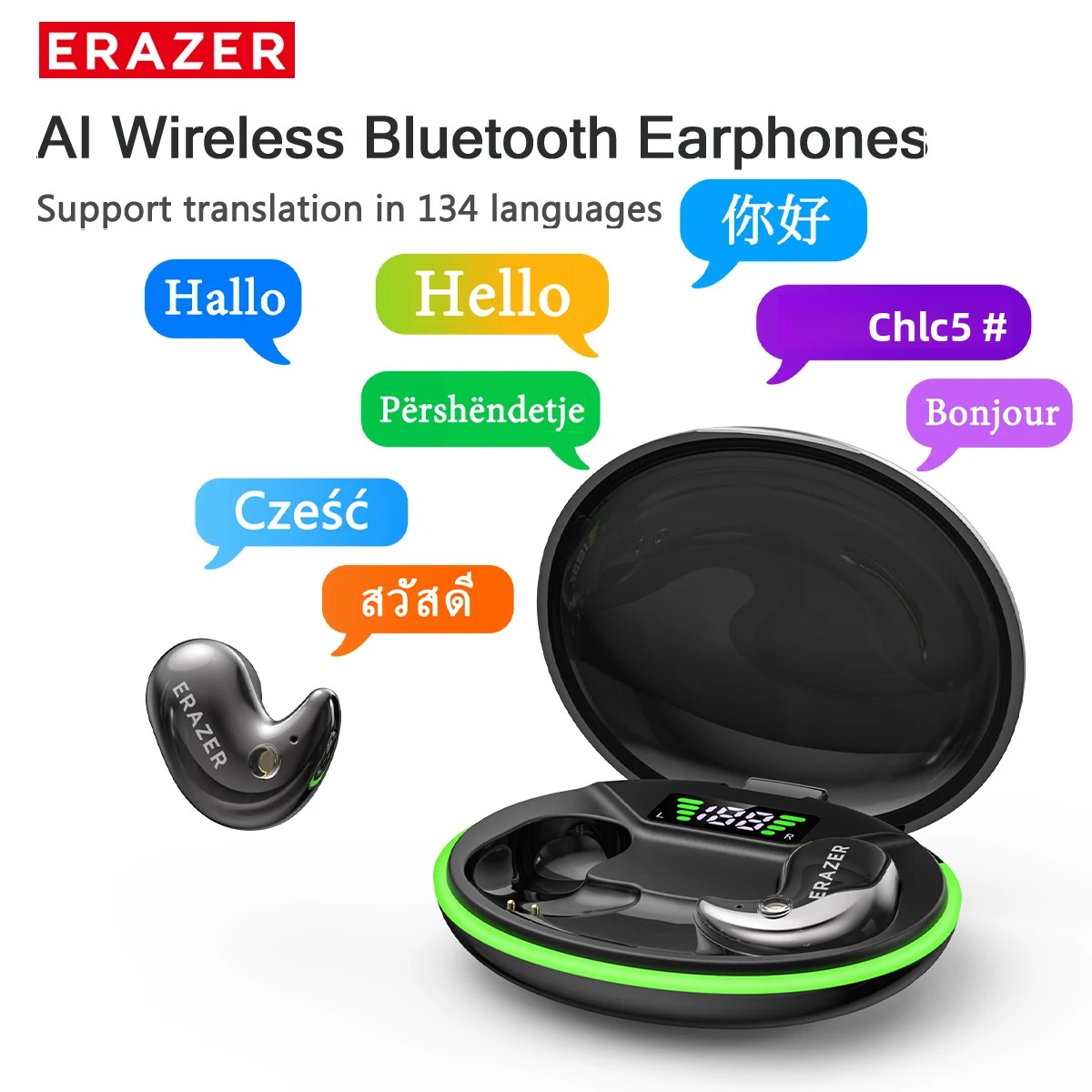 Noise Cancelling Headphone - หูฟังบลูทูธแบบอินเอียร์ EARZER XF58 พร้อมไมโครโฟน หูฟังแปลภาษา TWS
