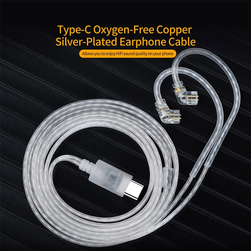 สายหูฟัง KZ OFC ชุบเงิน สายอัพ - Usb C Earphone บทวิจารณ์และราคา